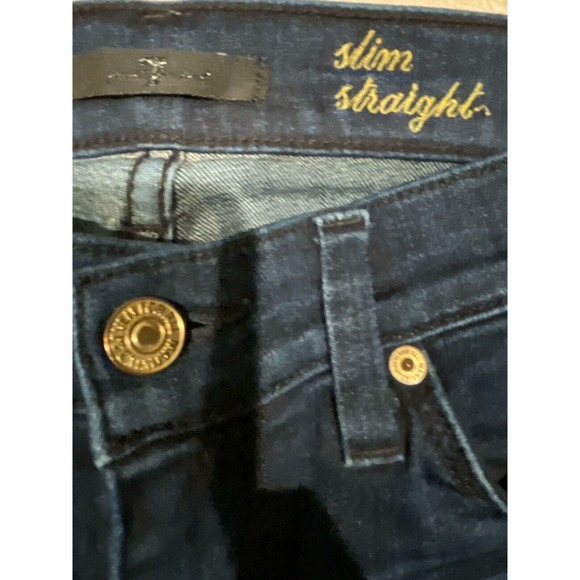 Seven 7 Jeans Womens Size 24 Slim Straight Dark Wash‎ 26x26 - Picture 5 of 6
